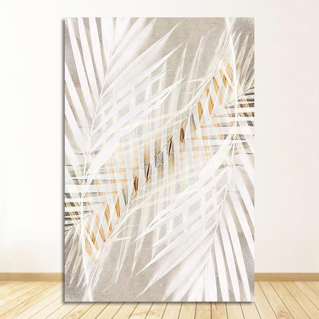 Shades, wall painting on canvas, Nordic posters and prints, wall panels for living room decor, foggy plant, dried leaves, sunlight