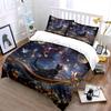 Magical Cat Adventuring Night Sky Exquisite Three-Piece Bedding Set Gift For Kids And Adults