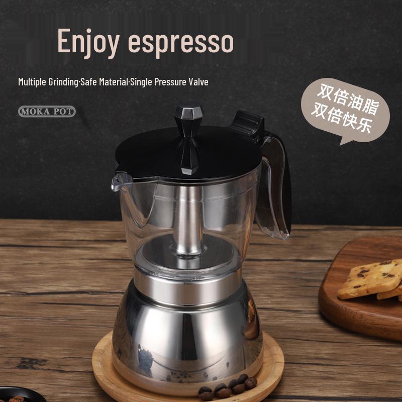 Cross Mocha Pot Espresso Maker: Portable Italian-Style Coffee Utensils Set for Home Use