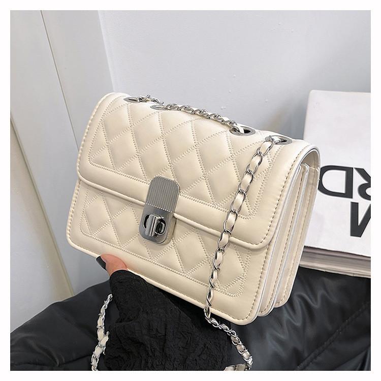 Womens Pu Crossbody Bag With Chain Strap And Cell Phone Pocket For Daily Use