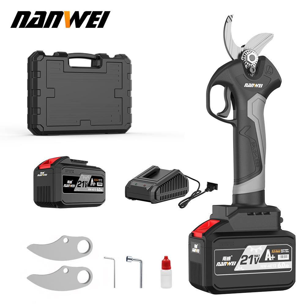 NANWEI 30 Mm Electric Scissors, Brushless Motor, 300 W, for Pruning Tree Branches