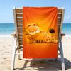 proof beach towel with a Cute Garfield pattern - soft,absorbent,quick-drying,machine washable - perfect for swimming,camping,bathing