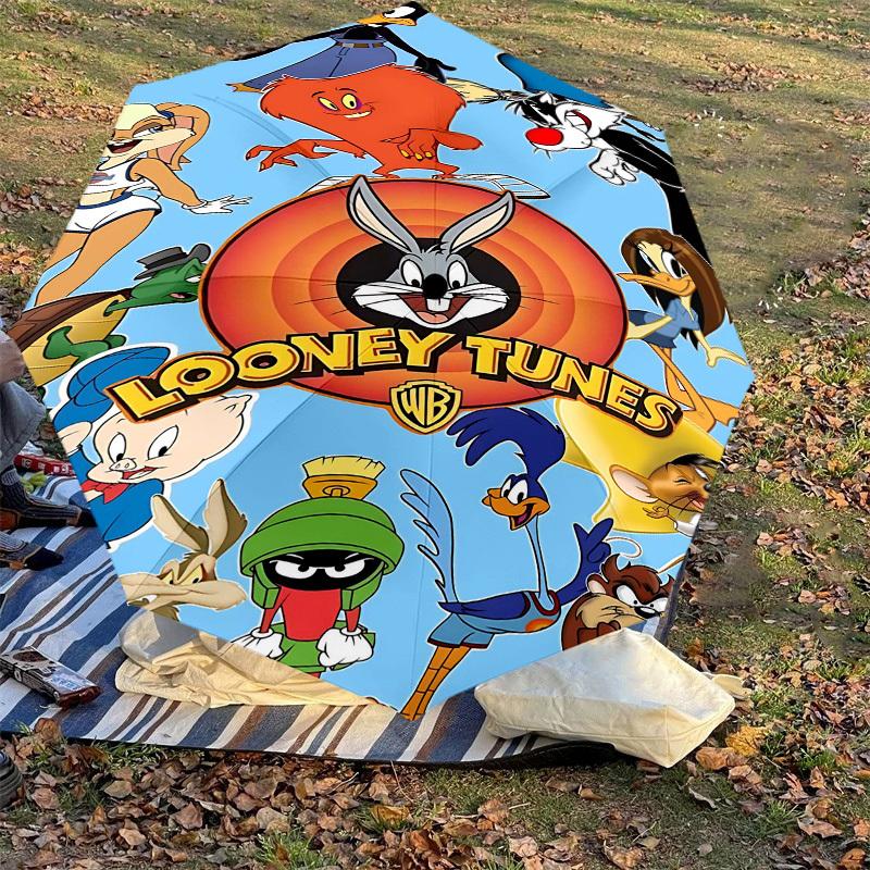 1pc Looney Tunes Automatic Open/Close Umbrella Compact Folding Umbrella with 8-Rib Shaft Lightweight Esign, for Women/Men1197A