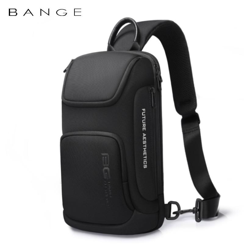 Bange Men s Korean Style Lightweight Business Crossbody Chest Bag чёрный