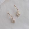 Super Gentle Dripping Four-diamond Diamond Ear Hook Retro Japanese Small Exquisite Earrings Ear Studs