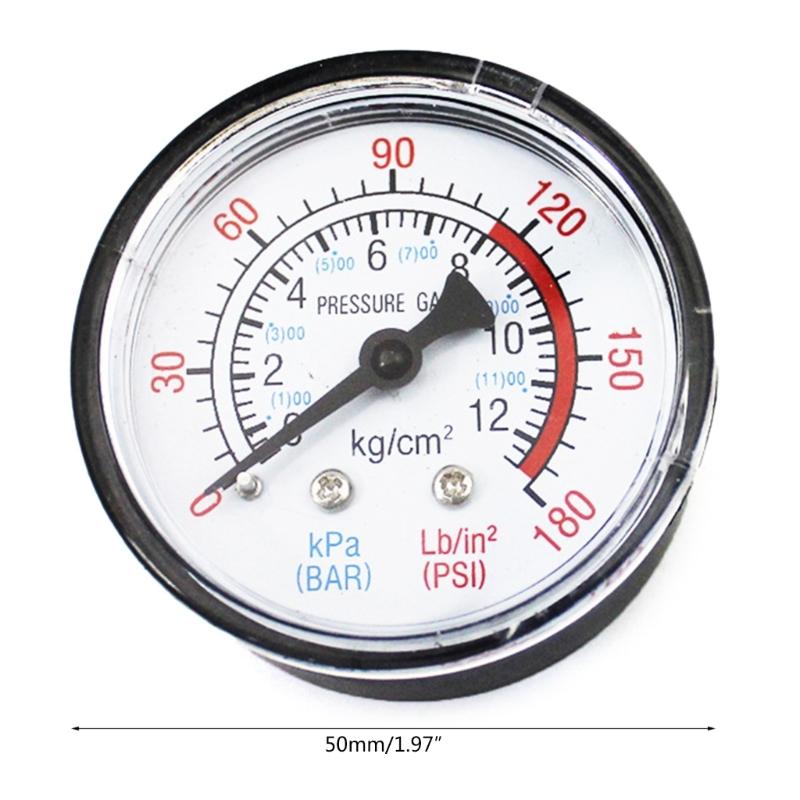 Pressure Gauge Iron/Plastic for Case Horizontal/Vertical Type Double Scale Gauge Air Compressor Gauge 3 Different Types