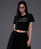 Mihag Stroke Logo Stitch Crop T-Shirt (Black)