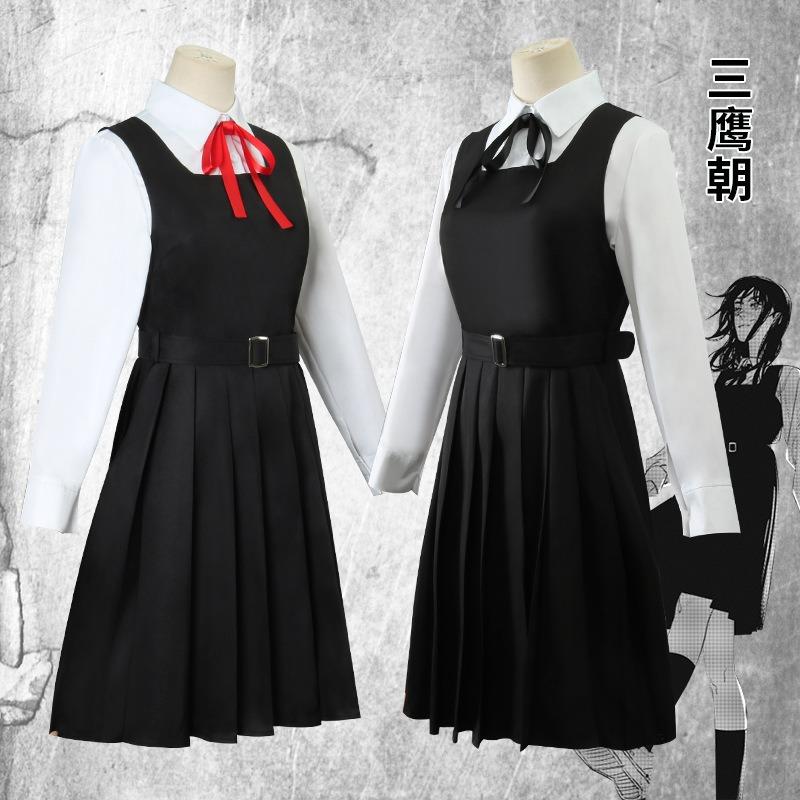 Nieuwe Chainsaw Man Uniform Drie Haviken Dynastie Uniform Schooluniform Geplooide Rok Chainsaw Man Oorlogsdemon