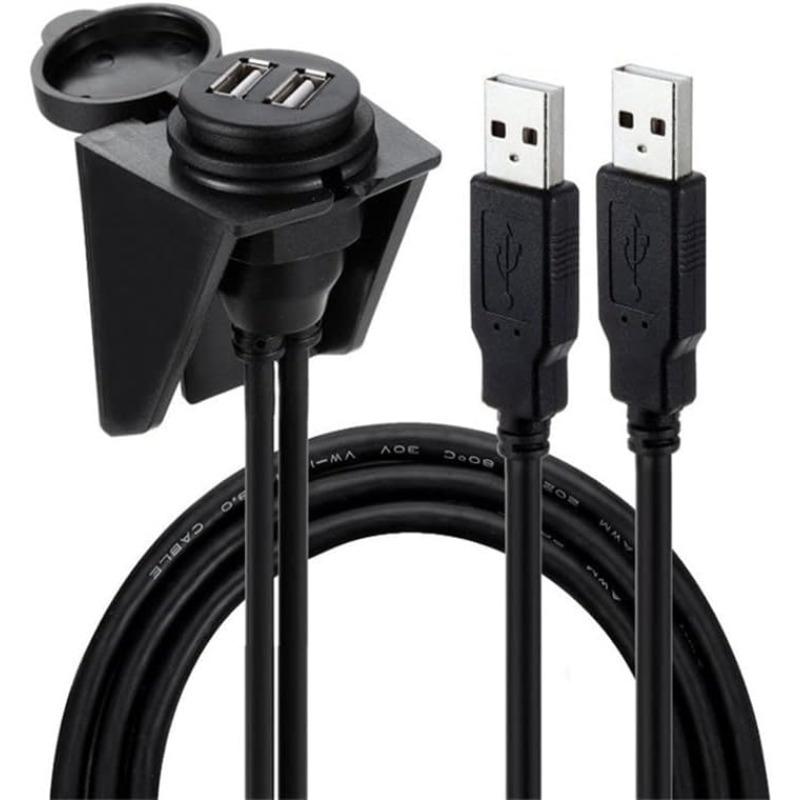 Adattatore presa di installazione jack USB doppio 1M 2M cavo di collegamento estensione auto