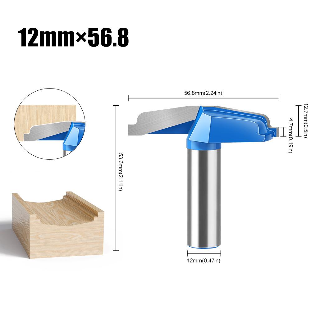 

1/2 Handle 12 Handle Convex Nose Knife Line Knife Cabinet Door Panel Knife Flower Line Knife Edge Trimmer Milling Cutter Cabinet Door Cutter Convex Nose Knife 12 * 56.8 (3044-7004)