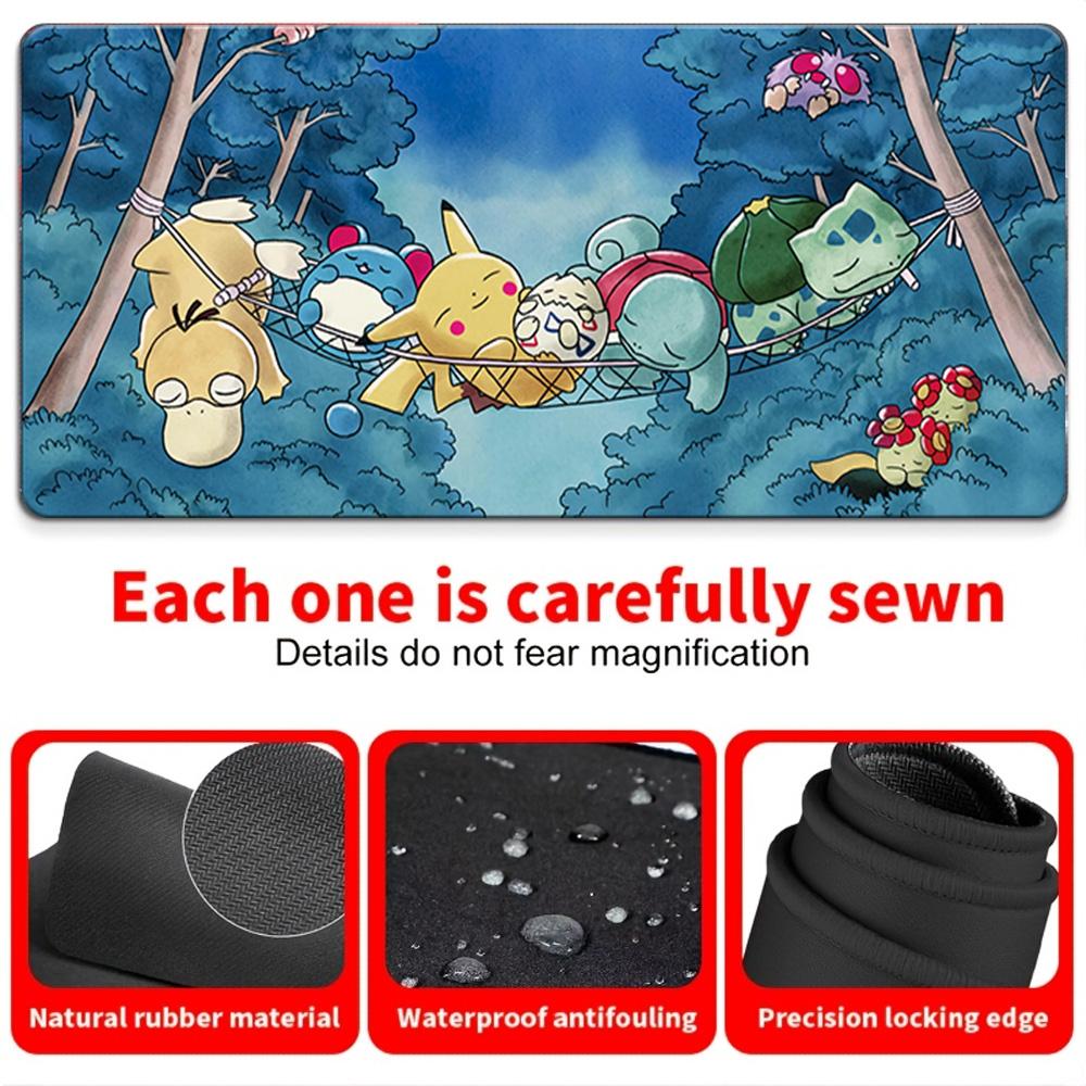 Pokemon Pikachu Friends Starry Meadow Gaming Desk Mat NonSlip Washable Mouse Pad 30x80x0.2cm