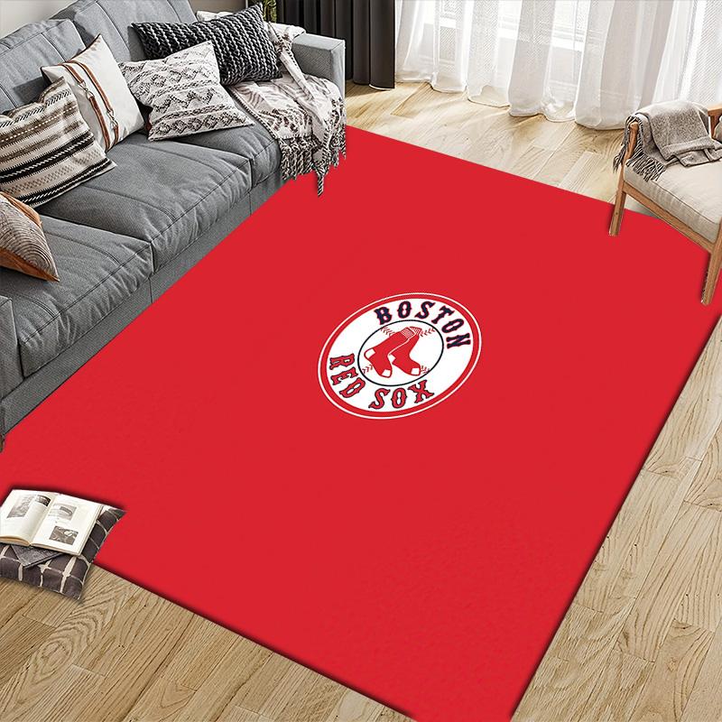 Boston Red Sox2 Flanellmuster Quadratischer Teppich, Läufer, Teppich für Wohnzimmer Schlafzimmer Sofa Spielzimmer Dekor, Rutschfeste Fußmatte