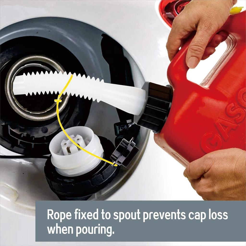 Replacement Gas Can Spouts Improved Design Gasket Flexible Pour Nozzle with Vent Cap for Older Gas Can Fuel Water Jug 1 2 5 Gallon White