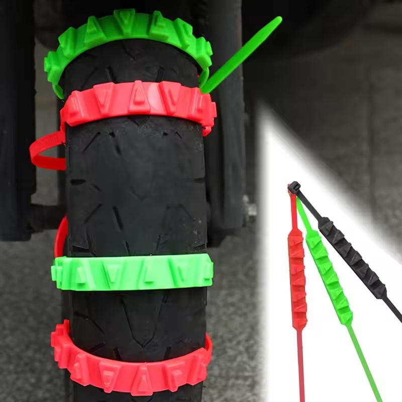 10/20 szt. Antypoślizgowe Łańcuchy Śniegowe Do Motocykli Rowerów Zimowe Koła Oponowe Antypoślizgowe Opaski Kablowe Awaryjne Łańcuchy na Opony Motocyklowe