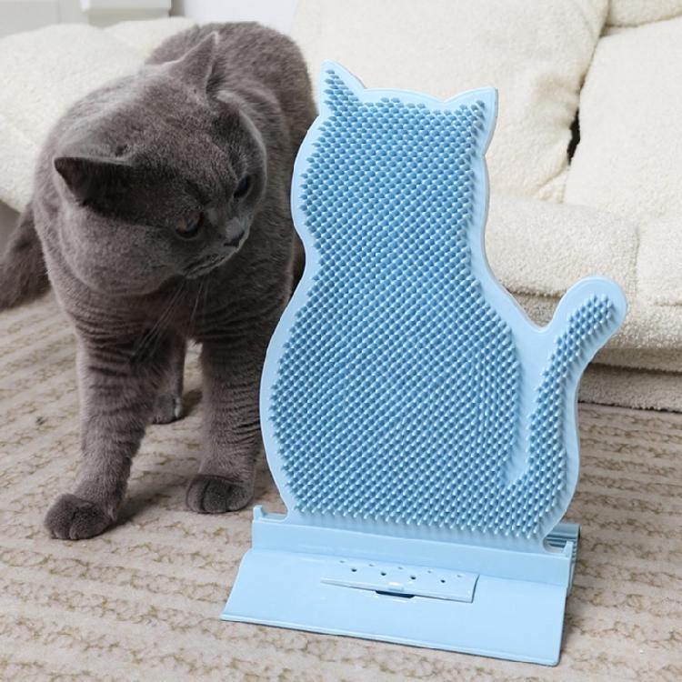 Kitten Shape Cats Massager Toy for Short Long Haired Cats Self-message Brush Tool