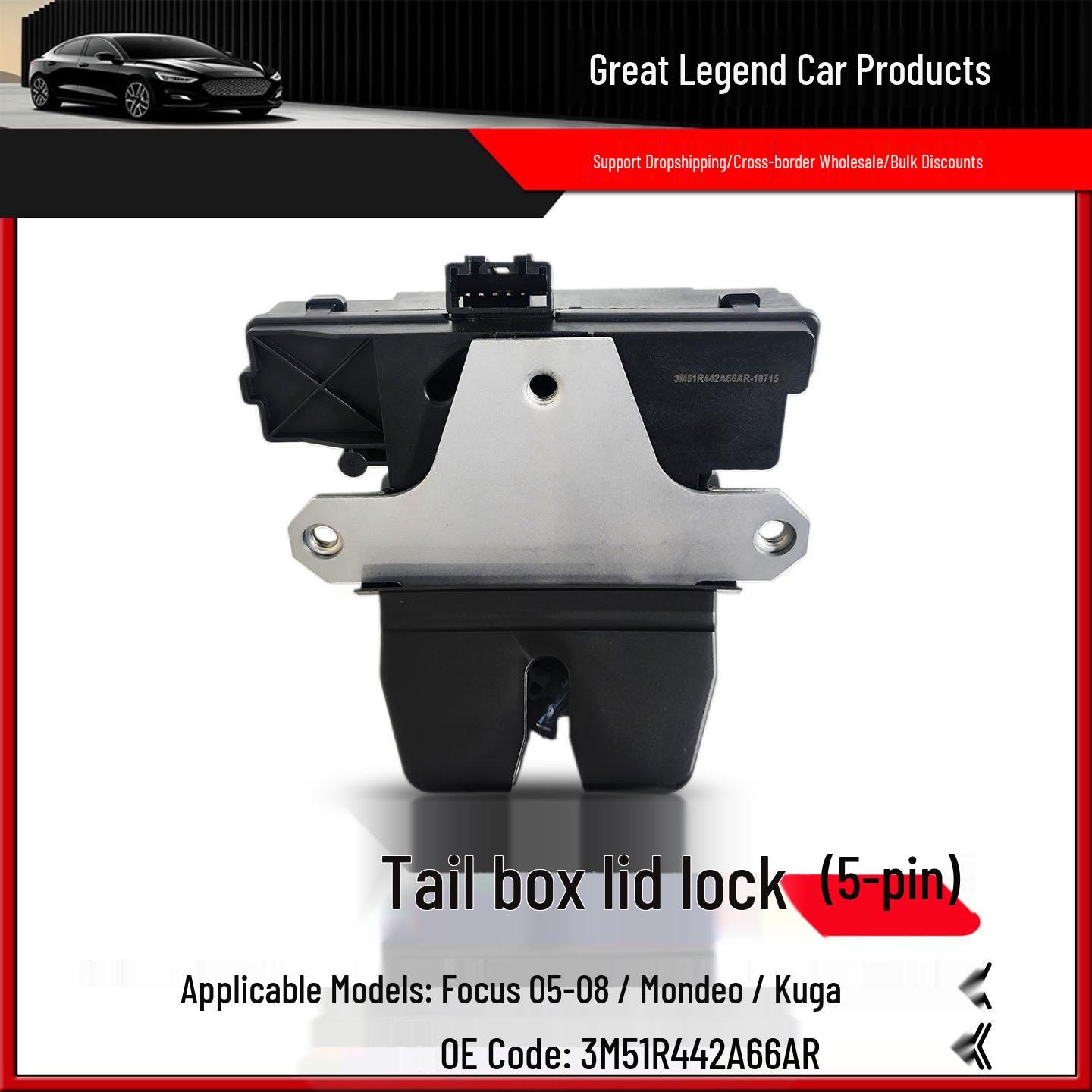 3M51R442A66AR Tailgate Trunk Lock Mechanism for Focus, Kuga, Mondeo, S-MAX Neutral