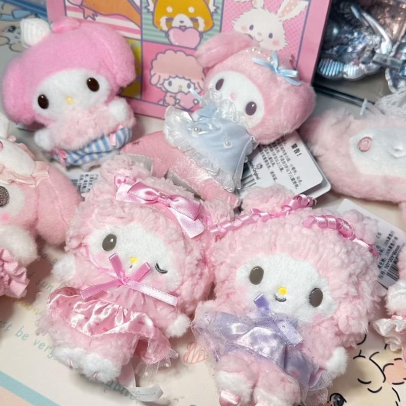 New Dreamy Ballet My Sweet Piano Anniversary Plush Keychain Cute Anime Kuromi Melody Me Mell Toy Small Pendant Accessories