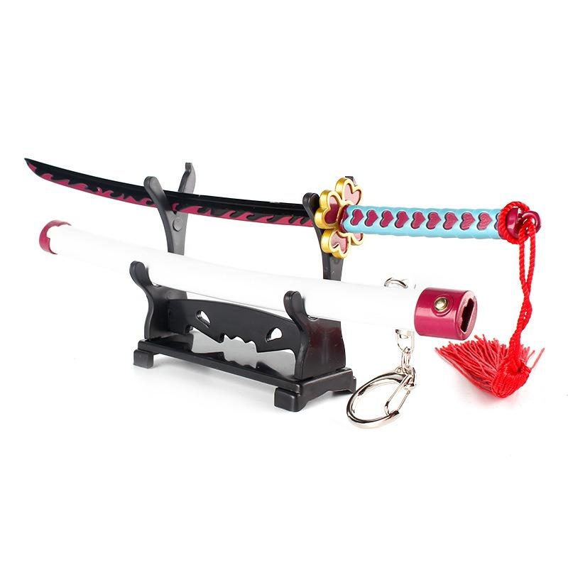 25cm Demon Slayer Metal Katana Ainme Japanese Katana Tanjirou Sword Kimetsu No Yaiba Iron Knife Ninja Samurai Sabre Kid Toy Gift