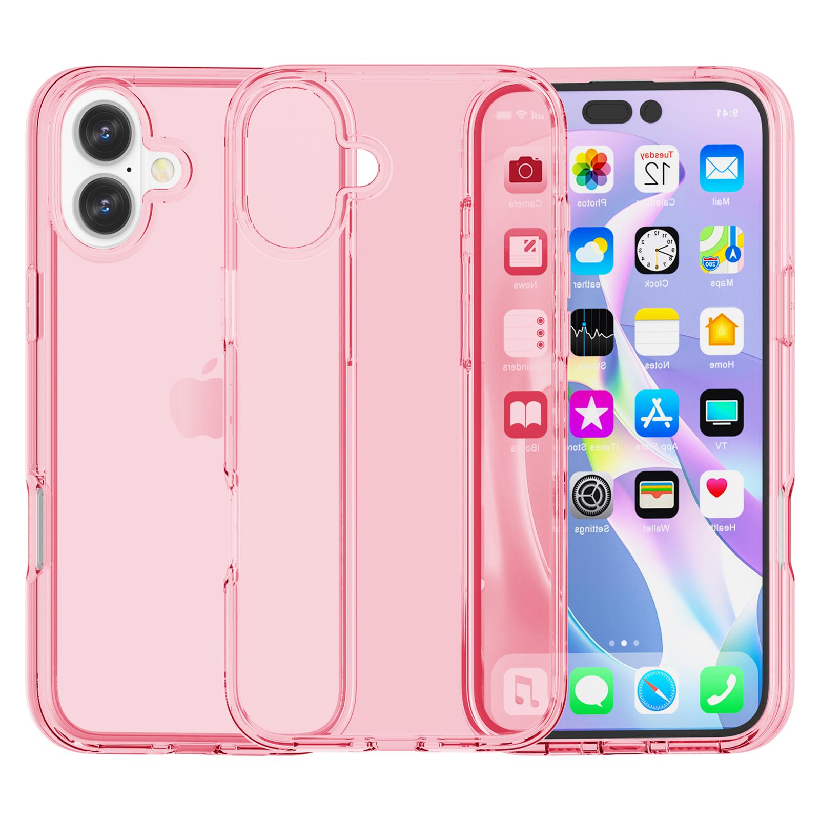 

For iPhone 16 Case PC + TPU Anti-Scratch Clear Phone Cover