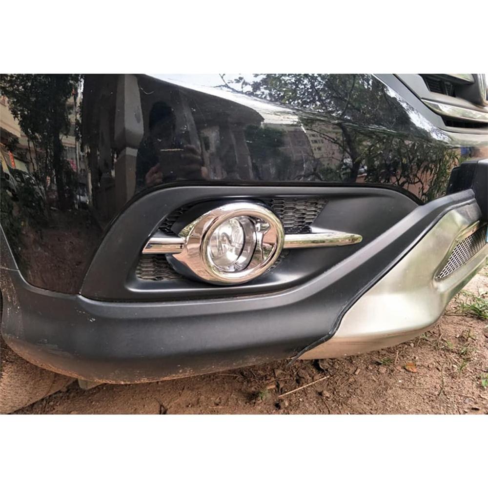 Pair Chrome Front Fog Light Lamp Moulding Cover Trim For Honda CRV 2012-2014