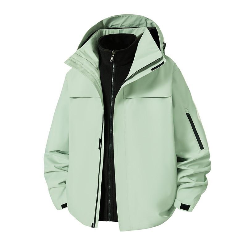 Men Women Winter 3-in-1 Waterproof Windproof Hooded Jacket With Removable Fleece Liner Hiking Skiing Camping Outdoor