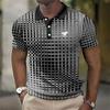 La nuova polo estiva da uomo 2025 è traspirante, assorbe il sudore, casual e alla moda con T-shirt da uomo stampata in 3D