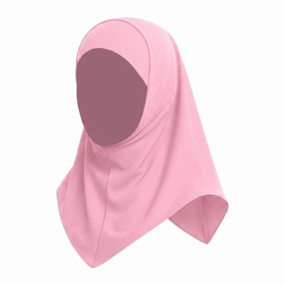 

Ice Silk Hijab Scarf Quick Drying Sun Protection Headscarf Simple Kids Hijab School рожевий