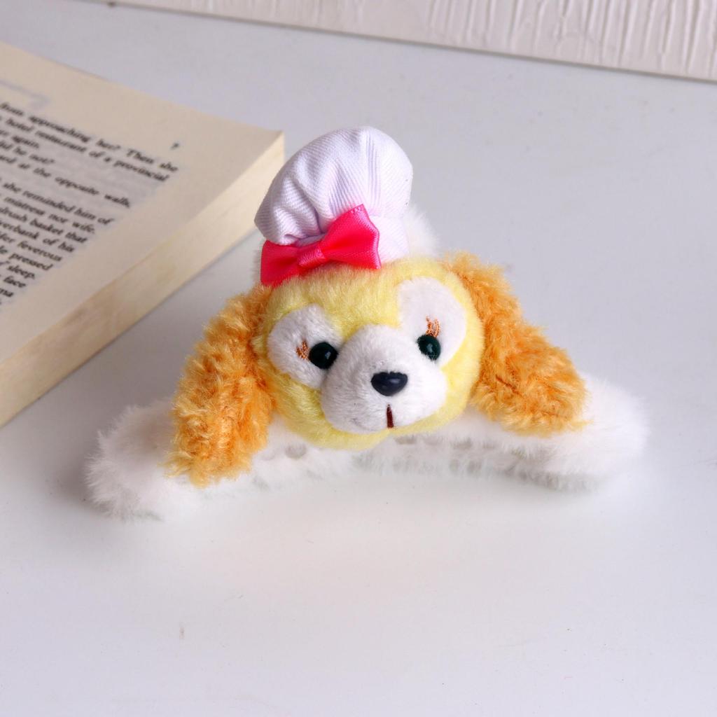 2024 Fluffy Onigiri Doll Hair Clip for Women - Large Plush Shark Claw Accessory for Autumn/Winter