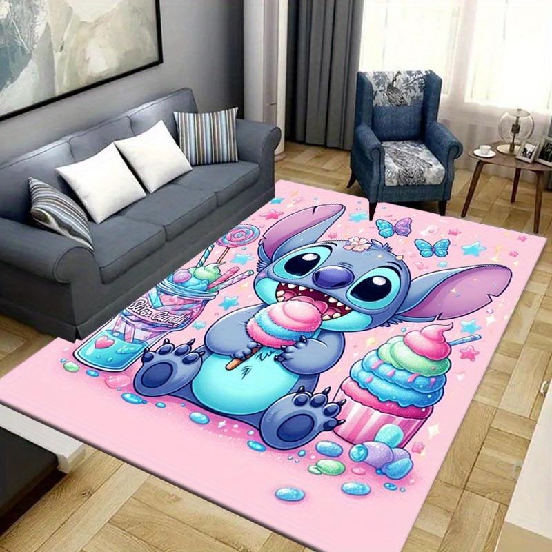 1pc Stitch Pattern Area Rug Soft Flannel Floor Mat for Living Room,Office,Bedroom and Carpet