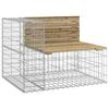 VidaXL Design Gabion Garden Bench 184x71x65.5cm Impregnated Pine Wood 3196238