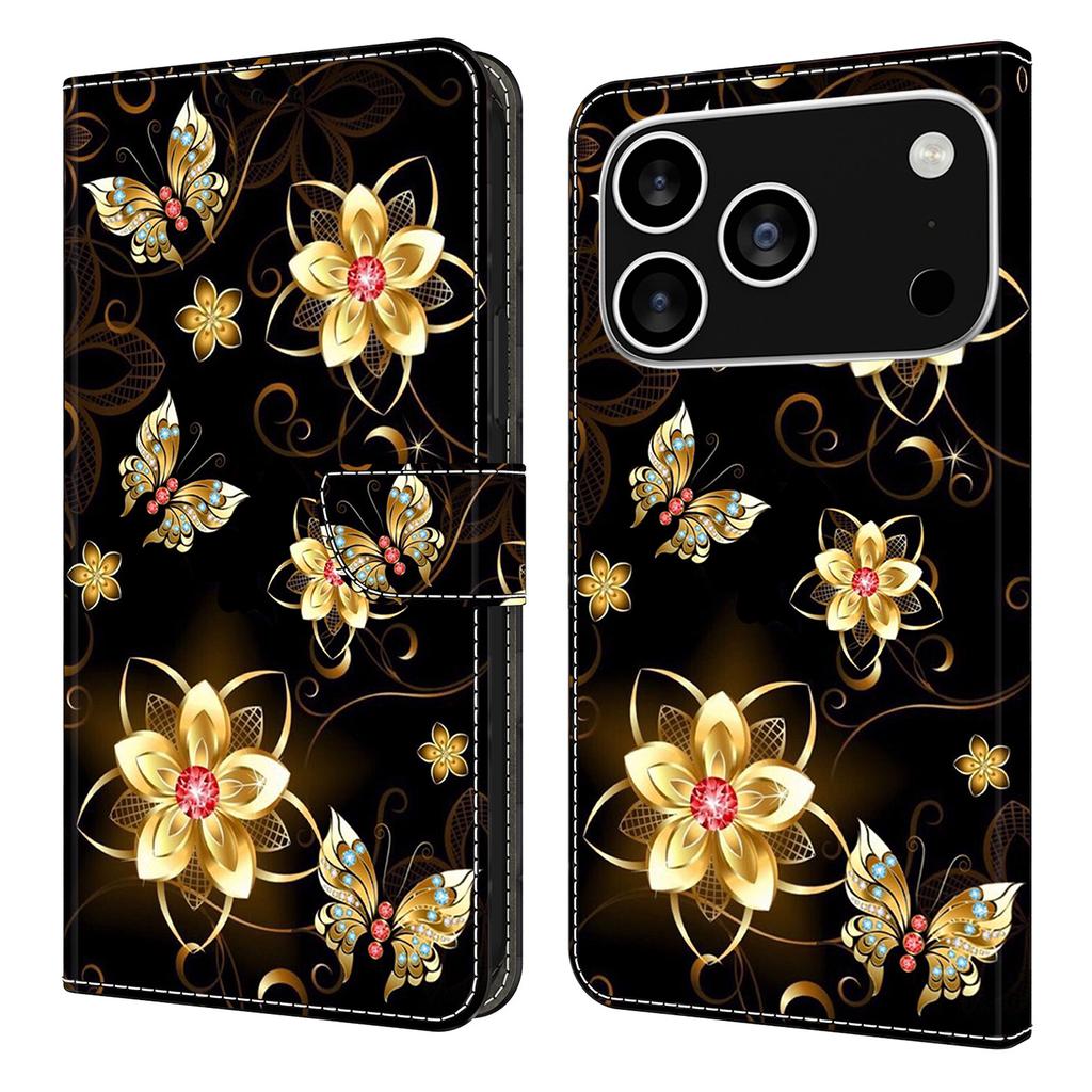 For iPhone 17 Pro Max Wallet Case Pattern Printing PU Leather Flip Stand Phone Cover