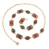 Mary Waist Chain Accessories Dress Gold Silver Metal Oval Carved Chain Rhinestone Belt Women's Multi-hoop Design