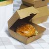 Reinforced Kraft Paper Hamburger & Hot Dog Box - High-Temperature Resistant Takeaway Bento Lunch Box