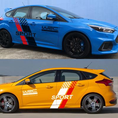 Adesivo de Corpo para Ambos os Lados do Carro Estiloso Auto Racing Esportivo Styling Película de Vinil Decalque Para Focus 2 3 MK2 MK3 Acessórios de Tuning de Carro