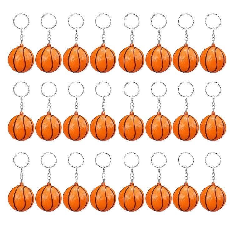 Trendy Basketball Keychains Stylish PU Sponge Pendant Keyrings Supplies for Party Favor and Sports Lovers Daily Use