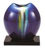 Nakamaru 4 Single Flower Vase Glazed Rainbow River "Kutani Ware" No. - (with Stand) K9-1292