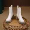 Qirui shoes Thick-soled Chelsea boots, leather inside and outside, simple and elegant