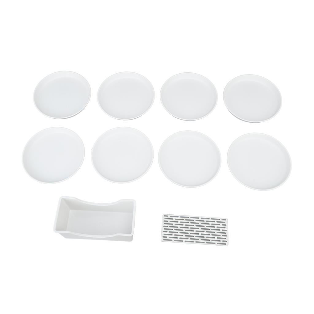 8Pcs Bone Spitting Dish Round Plate Domestic Snack Small Dish Table Garbage Dish Set with Drainage
