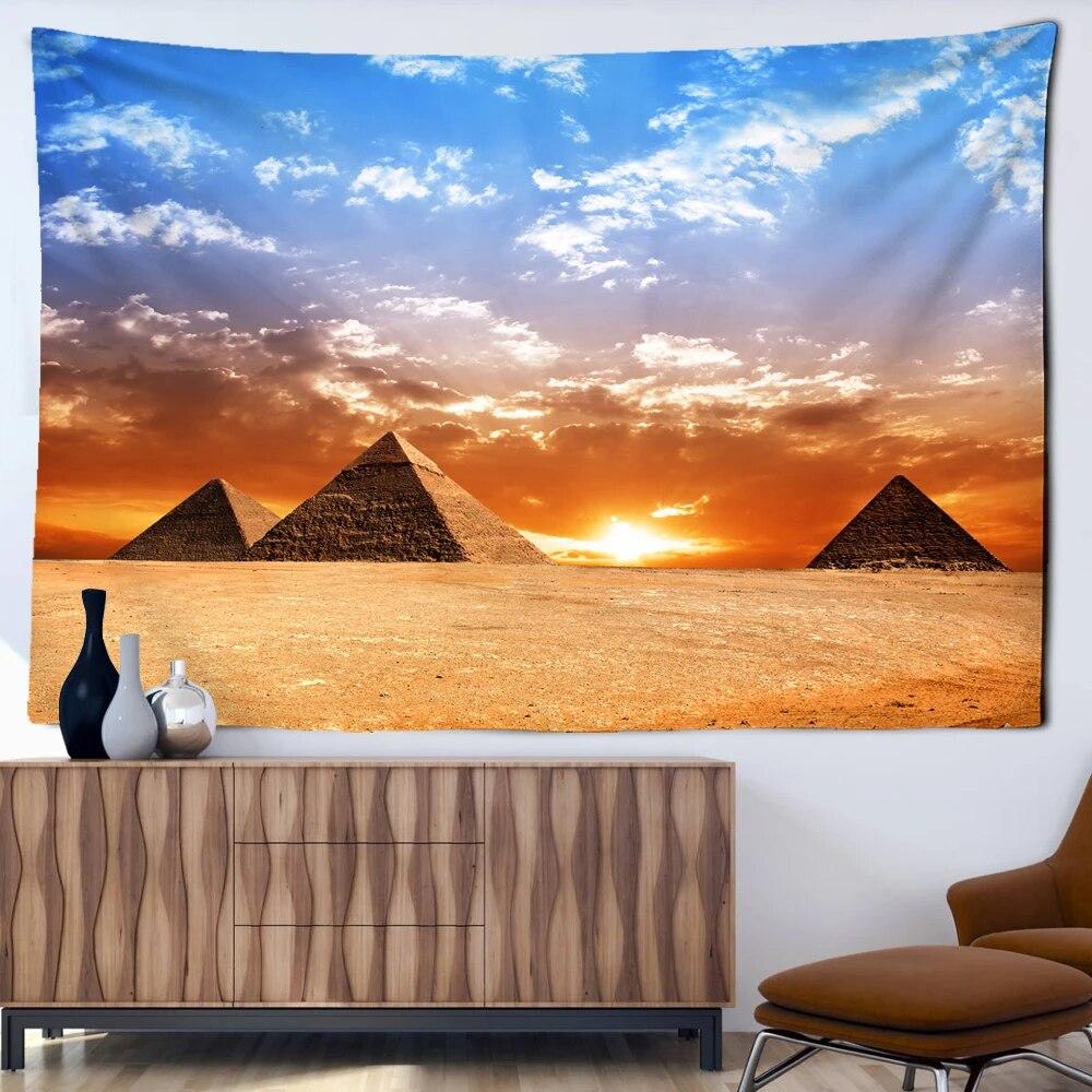 Sacred Pyramid Tapestry Ancient Egyptian Art Tapestry Wall Decor Background Cloth Room Living Room Home Decor
