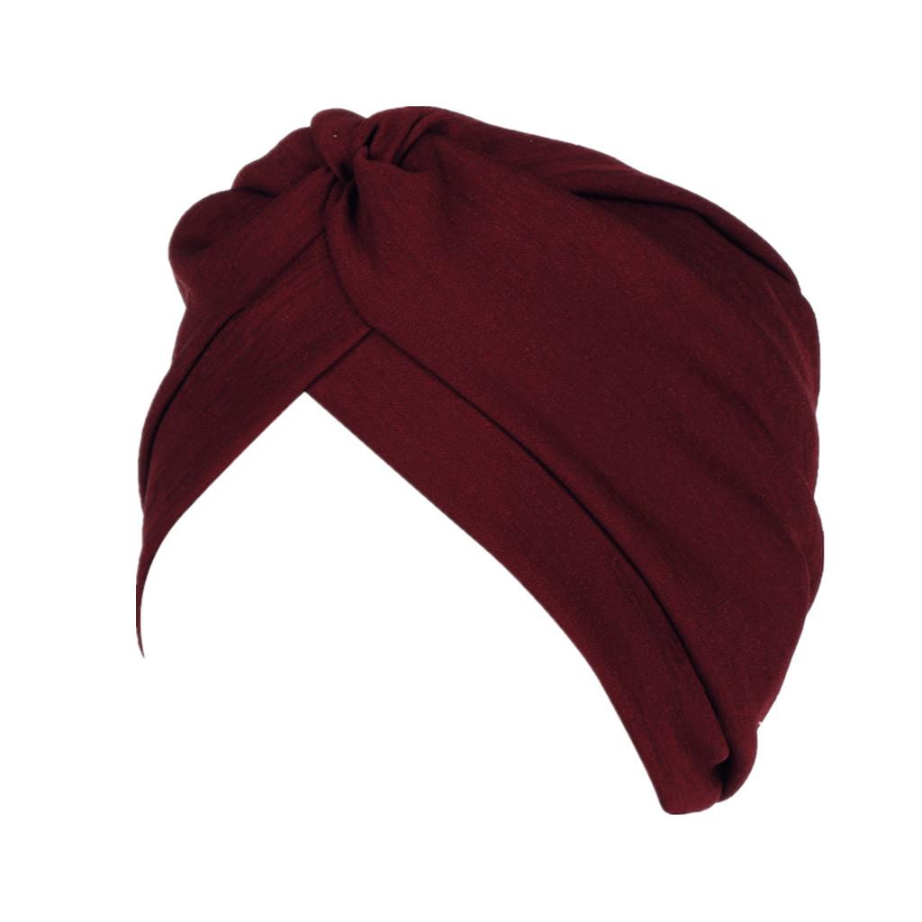 Women India Hat Muslim Ruffle Chemo Wrap Scarf Cap
