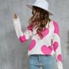 2025 podzim dámské oblečení plus size broskvové srdce kulatý výstřih velká láska svetr dámský