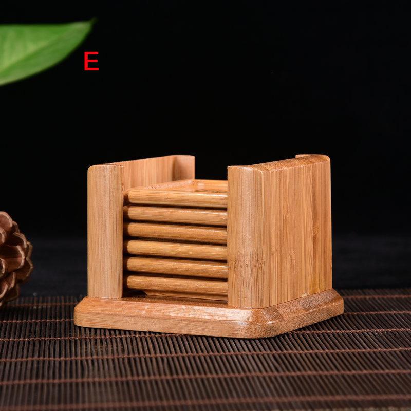 6PCS Round Shape Bamboo Coaster Cup Rest for Glass Cups Tea Cup Coffe Mug Bottle Water Holder Natural Home Decor