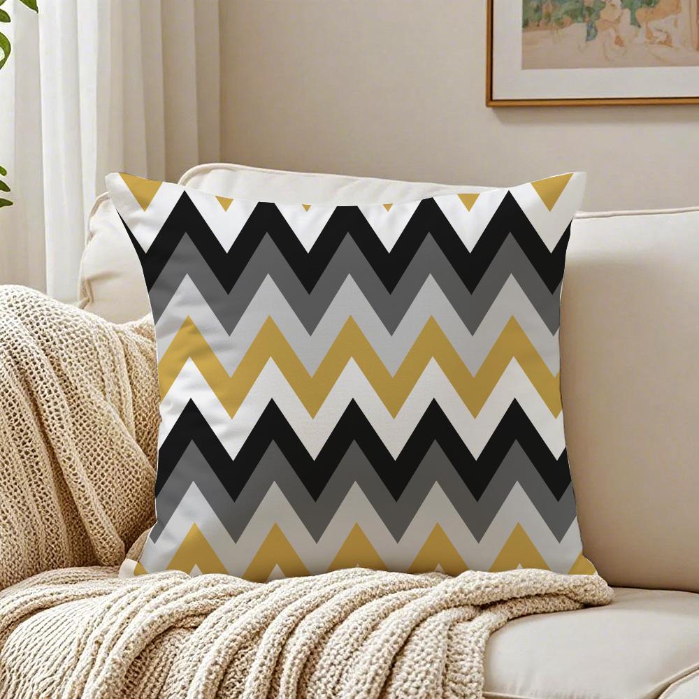 Calm Geometric Color Pillow Case Organic Short Plush Cushion Covers Breathable Washable WrinkleResistant