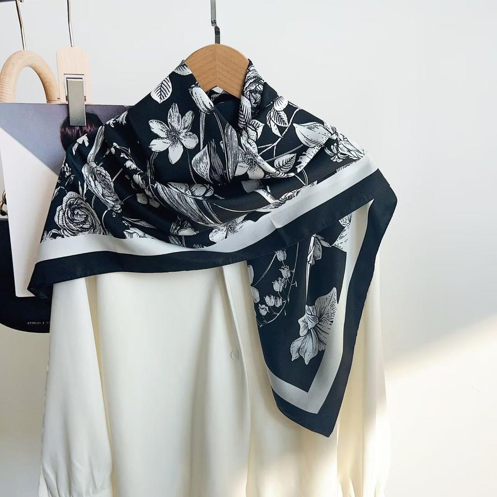 New Printed Satin Square Scarf Fashion All Season Travel Accessory