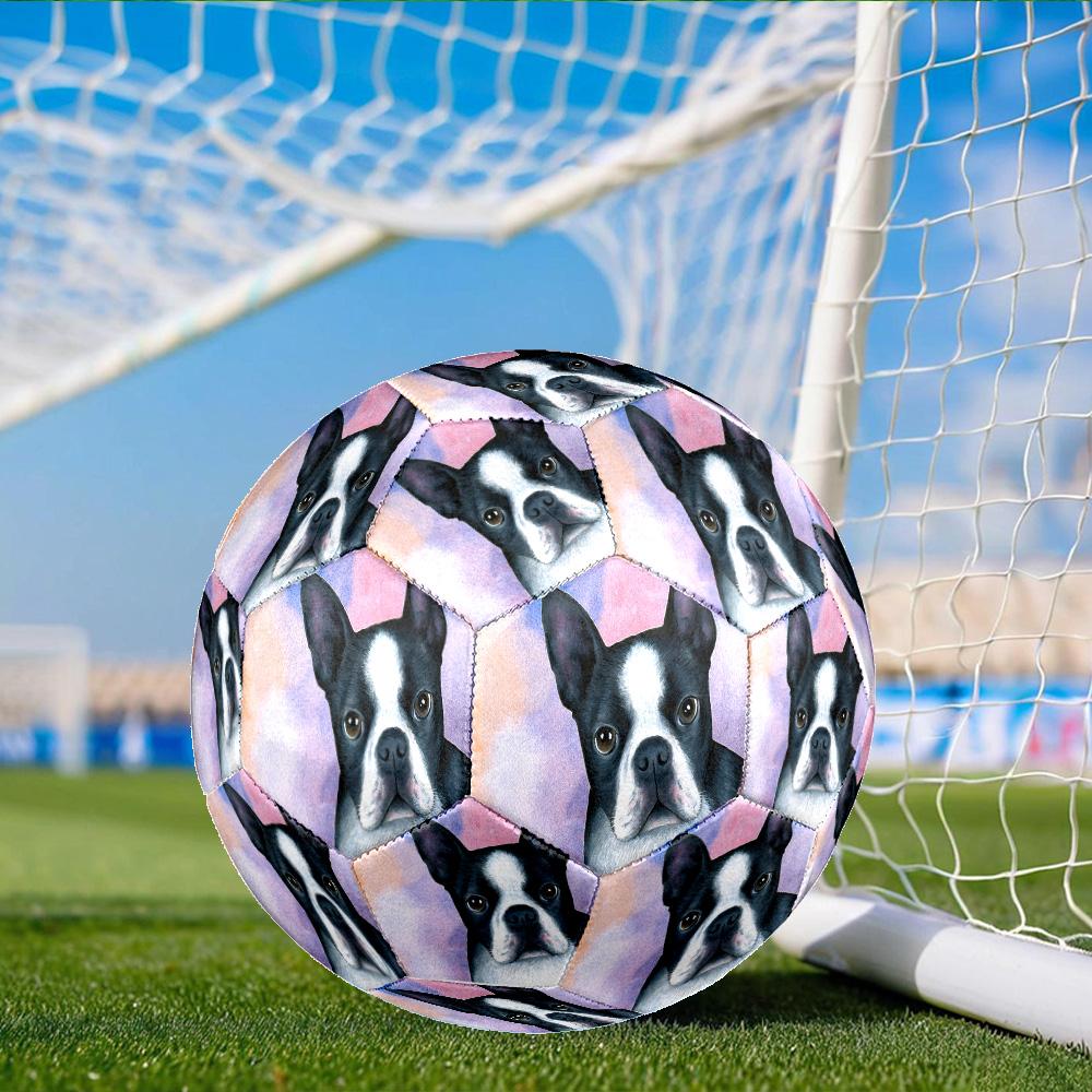 French Bulldog Size 5 Soccer Balls, Anti-Slip, Protective Football, Outdoor Sport, Practice Games, Birthdays Gift Suitable for Fan