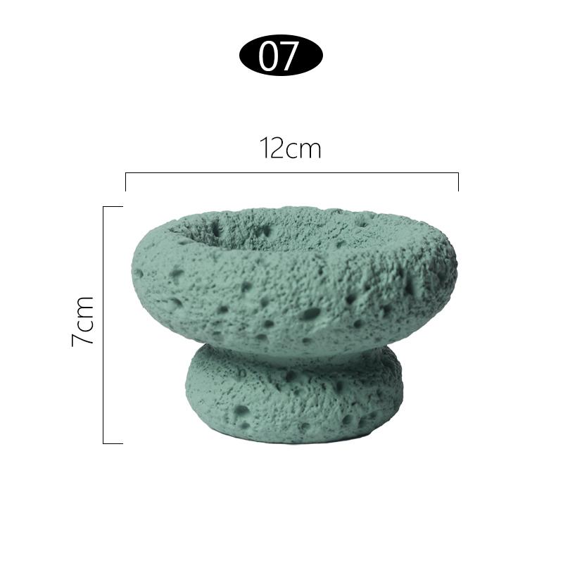 Cement Mini Flowerpot Imitation Volcanic Stone Candle Container Personality Textured Cactus Green Plant  Bonsai Flower Pot