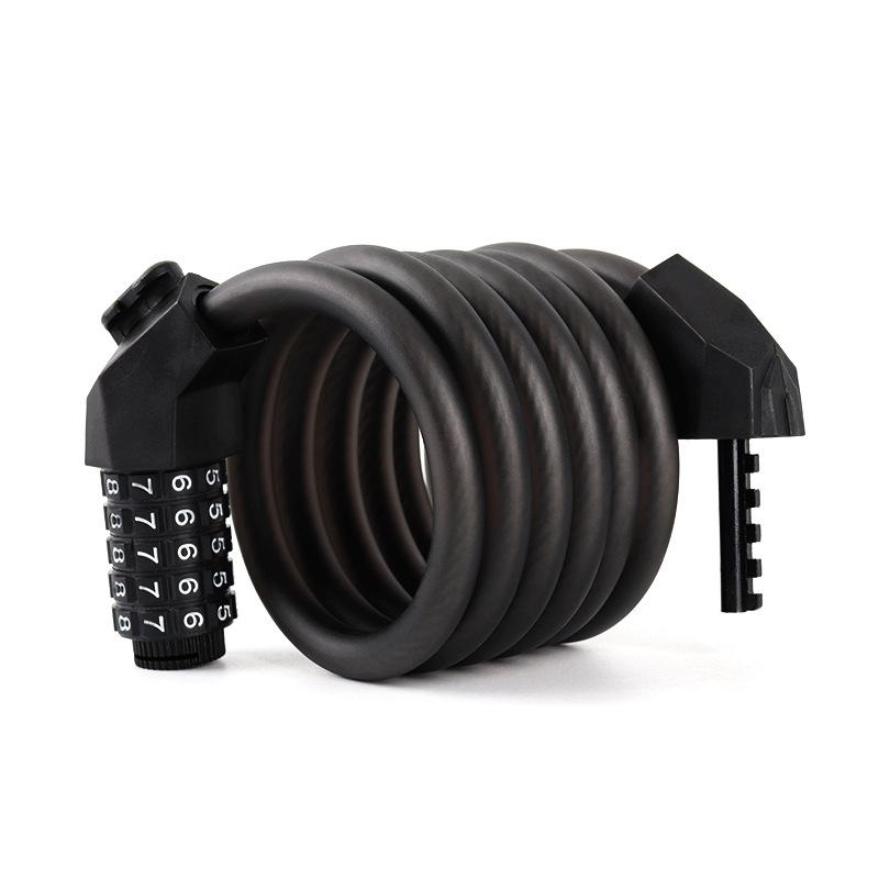 Five-Digit Cross-Border Anti-Theft Bicycle Lock with Thickened Steel Cable and Bracket