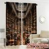 Set Of 2 Flat Printing Curtains Without Rod Literary Maze Popular Window Treatment Fabric Curtain Polyester Machine Washable