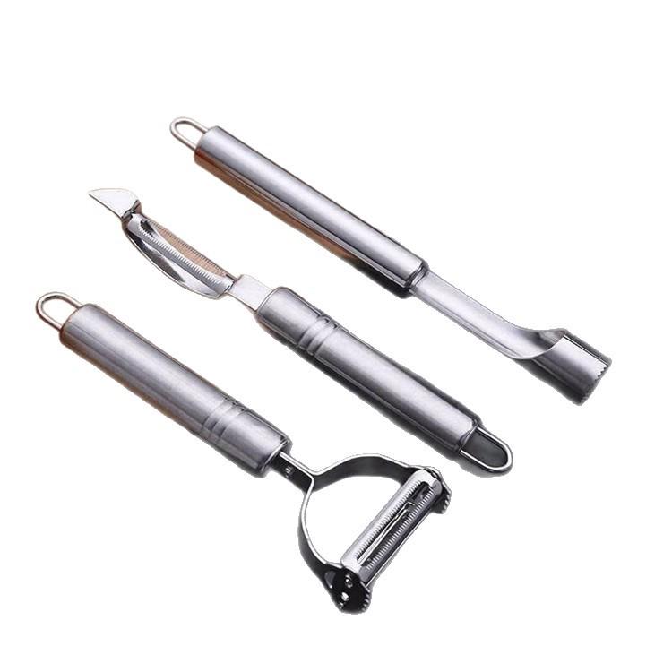 Three-Piece Stainless Steel Fruit & Vegetable Peeler and Potato Grater Set for Kitchen