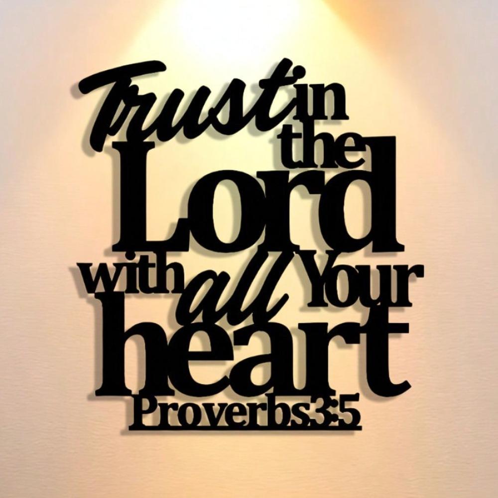 Christian Scripture Metal Wall Art Signage, Handcrafted Steel Bible Plaque for Home, Cafe and Bar Decor